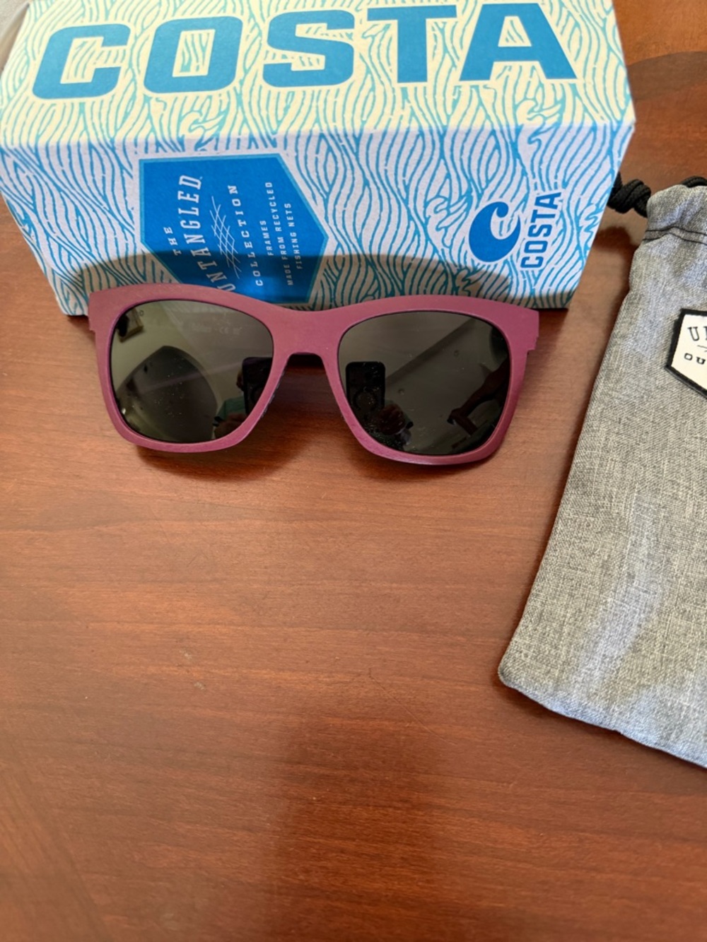 Costa Matte Plum Frame Sunglasses with Black Lenses